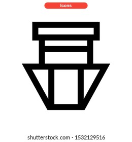 ship icon isolated sign symbol vector illustration - high quality black style vector icons
