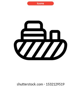 ship icon isolated sign symbol vector illustration - high quality black style vector icons
