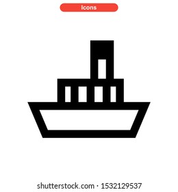 ship icon isolated sign symbol vector illustration - high quality black style vector icons

