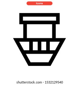 ship icon isolated sign symbol vector illustration - high quality black style vector icons
