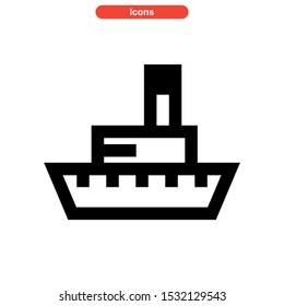 ship icon isolated sign symbol vector illustration - high quality black style vector icons
