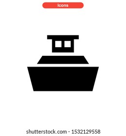 ship icon isolated sign symbol vector illustration - high quality black style vector icons
