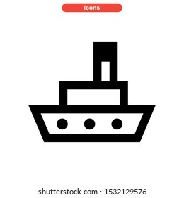 ship icon isolated sign symbol vector illustration - high quality black style vector icons
