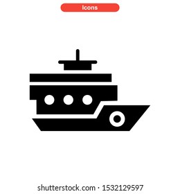 ship icon isolated sign symbol vector illustration - high quality black style vector icons
