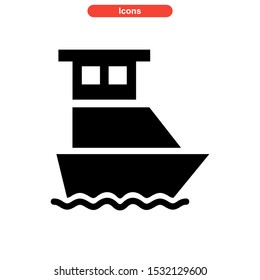 ship icon isolated sign symbol vector illustration - high quality black style vector icons
