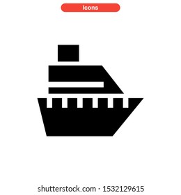ship icon isolated sign symbol vector illustration - high quality black style vector icons
