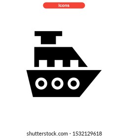 ship icon isolated sign symbol vector illustration - high quality black style vector icons
