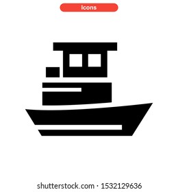 ship icon isolated sign symbol vector illustration - high quality black style vector icons
