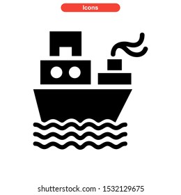 ship icon isolated sign symbol vector illustration - high quality black style vector icons
