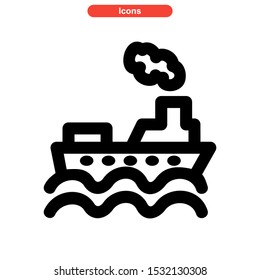 ship icon isolated sign symbol vector illustration - high quality black style vector icons
