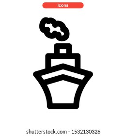 ship icon isolated sign symbol vector illustration - high quality black style vector icons
