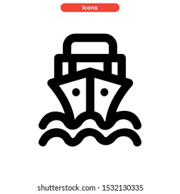 ship icon isolated sign symbol vector illustration - high quality black style vector icons
