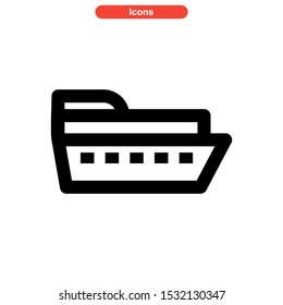 ship icon isolated sign symbol vector illustration - high quality black style vector icons

