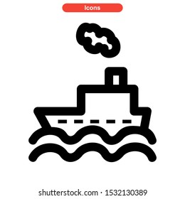 ship icon isolated sign symbol vector illustration - high quality black style vector icons
