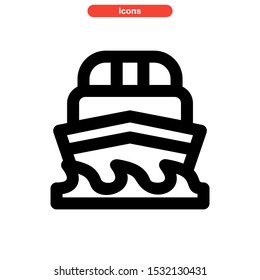 ship icon isolated sign symbol vector illustration - high quality black style vector icons
