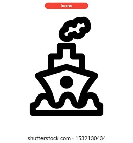 ship icon isolated sign symbol vector illustration - high quality black style vector icons
