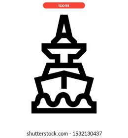 ship icon isolated sign symbol vector illustration - high quality black style vector icons
