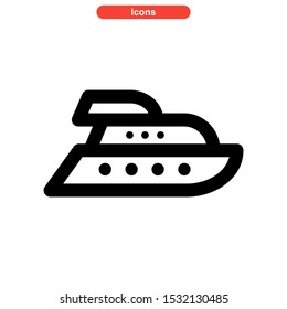 ship icon isolated sign symbol vector illustration - high quality black style vector icons
