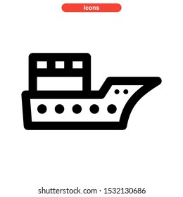ship icon isolated sign symbol vector illustration - high quality black style vector icons
