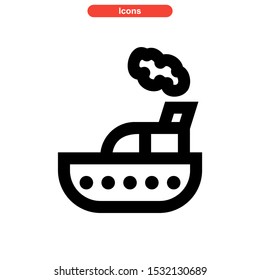 ship icon isolated sign symbol vector illustration - high quality black style vector icons
