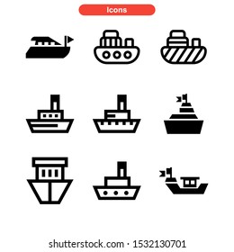 ship icon isolated sign symbol vector illustration - Collection of high quality black style vector icons
