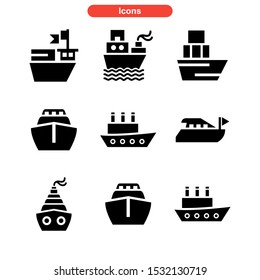 ship icon isolated sign symbol vector illustration - Collection of high quality black style vector icons
