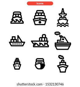ship icon isolated sign symbol vector illustration - Collection of high quality black style vector icons
