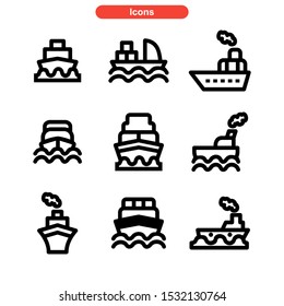 ship icon isolated sign symbol vector illustration - Collection of high quality black style vector icons
