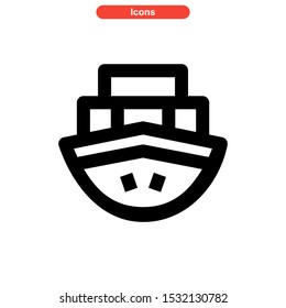 ship icon isolated sign symbol vector illustration - high quality black style vector icons
