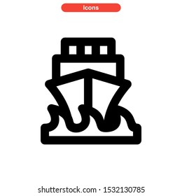ship icon isolated sign symbol vector illustration - high quality black style vector icons
