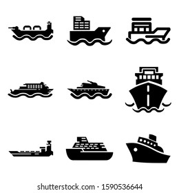 ship icon isolated sign symbol vector illustration - Collection of high quality black style vector icons
