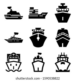 ship icon isolated sign symbol vector illustration - Collection of high quality black style vector icons
