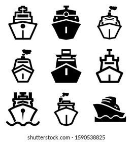 ship icon isolated sign symbol vector illustration - Collection of high quality black style vector icons
