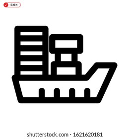 ship icon isolated sign symbol vector illustration - high quality black style vector icons
