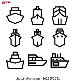 ship icon isolated sign symbol vector illustration - Collection of high quality black style vector icons
