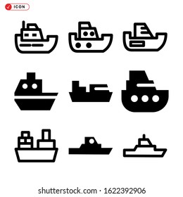 ship icon isolated sign symbol vector illustration - Collection of high quality black style vector icons
