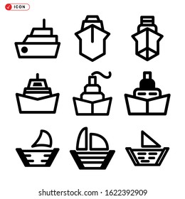ship icon isolated sign symbol vector illustration - Collection of high quality black style vector icons
