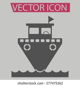 Ship icon isolated sign symbol and flat style for app, web and digital design.