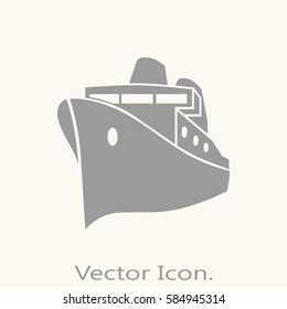 Ship icon isolated sign symbol and flat style for app, web and digital design. Vector illustration.