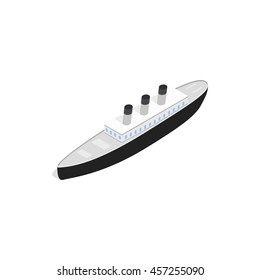 Ship icon in isometric 3d style isolated on white background. Maritime transport symbol