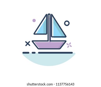 ship icon line filled design illustration,designed for web and app