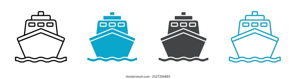 ship icon Line graphics illustration