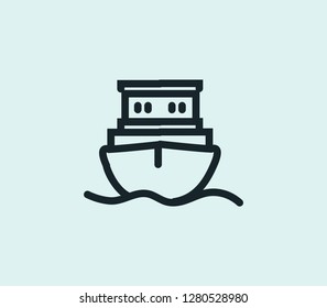 Ship icon line isolated on clean background. Ship icon concept drawing icon line in modern style. Vector illustration for your web mobile logo app UI design.