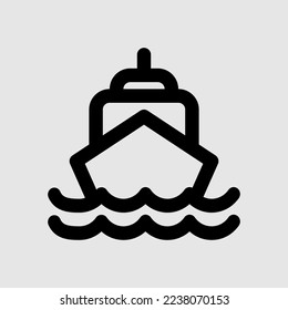 Ship icon in line style about travel, use for website mobile app presentation