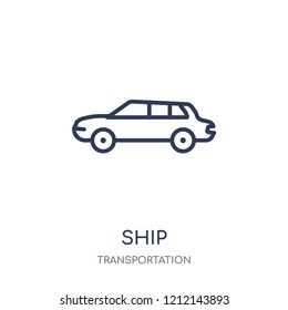 Ship icon. Ship linear symbol design from Transportation collection.