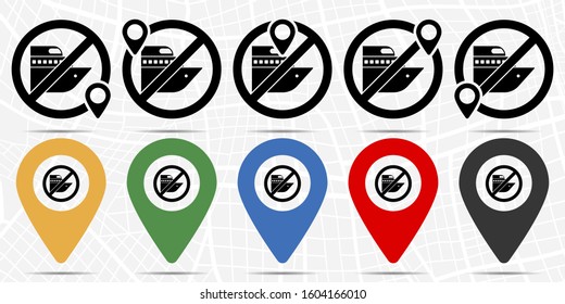 ship icon in location set. Simple glyph, flat illustration element of universal theme icons