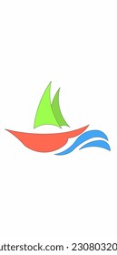 ship icon logo with beautiful color and simple