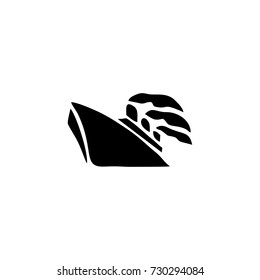 ship icon logo, black