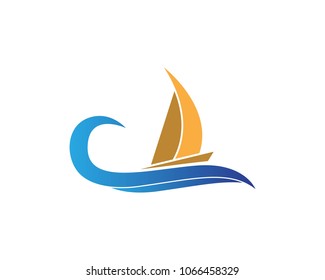 Ship icon logo design vector template