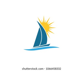 Ship icon logo design vector template